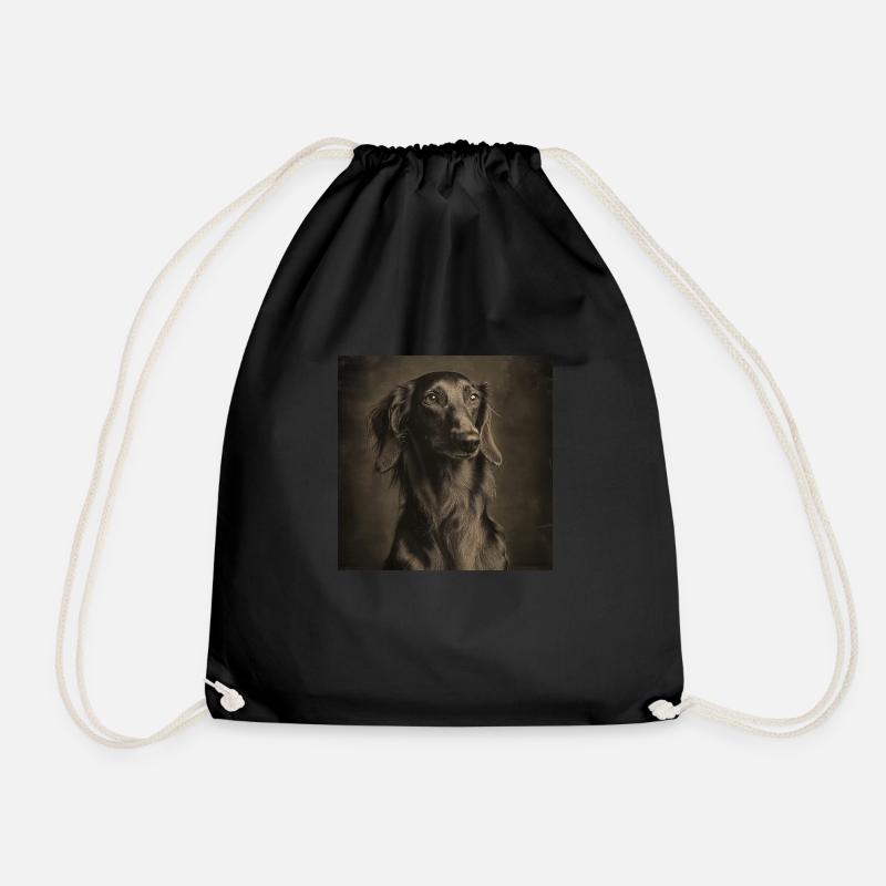 Black Animals - Dog - Drawstring Bag - black