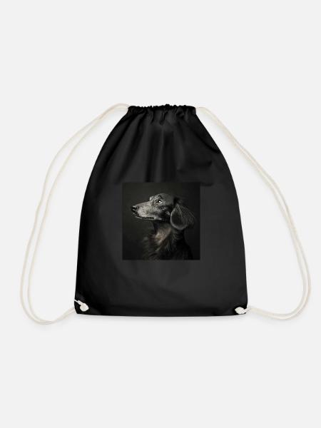 Black Animals - Old Dog - Drawstring Bag - black