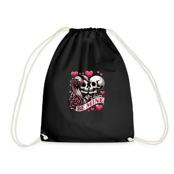 Soyez mon amour ! Couple de crânes mignon pour la Saint-Valentin - Sac de sport léger - noir - Devant
