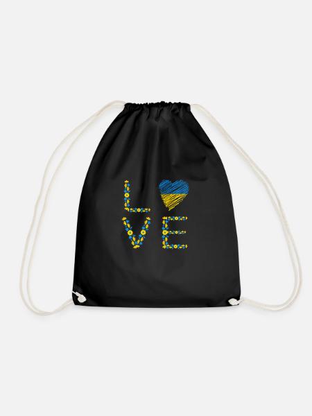 Love Ucraine - Turnbeutel - Schwarz