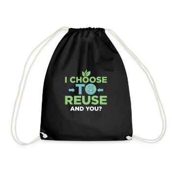 Je choisis de réutiliser. Et toi? Journée de la planète Terre - Sac de sport léger - noir - Devant