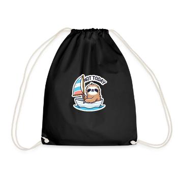 Sailing boat with sloth - Drawstring Bag - black - Front