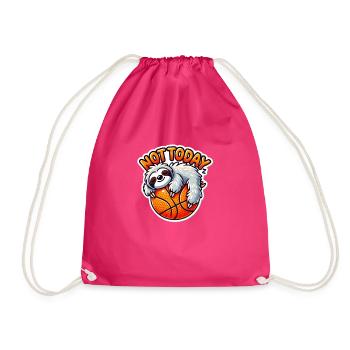 Basketball mit Faultier - Turnbeutel - Fuchsia - Vorne