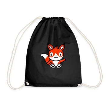 Fox Red Fox Wild Animal Clever Forest Inhabitants - Drawstring Bag - black - Front