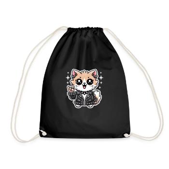Chat de la musique métal - Sac de sport léger - noir - Devant