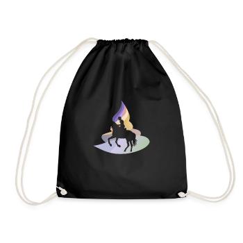 Horse Ross Hooves - Drawstring Bag - black - Front