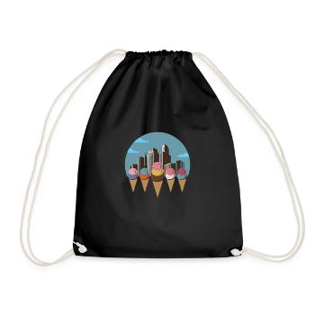Ville de la crème glacée - Sac de sport léger - noir - Devant