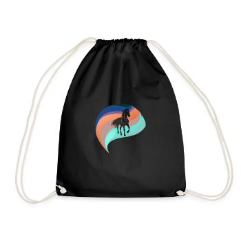 Chevaux Tête de cheval Sports équestres - Sac de sport léger - noir - Devant