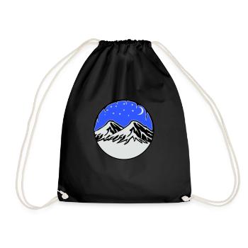 Starry sky mountains - Drawstring Bag - black - Front