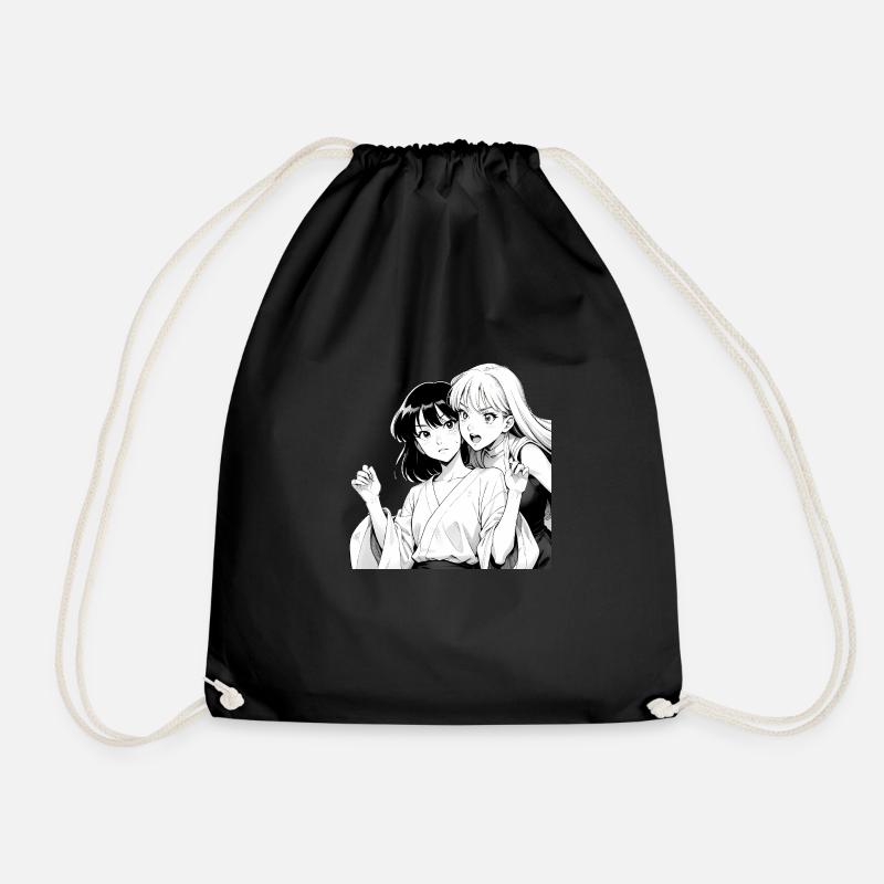 Manga Anime Girls - Drawstring Bag - black