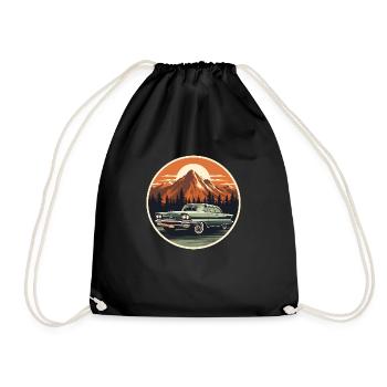 Retro US Car Vintage - Turnbeutel - Schwarz - Vorne