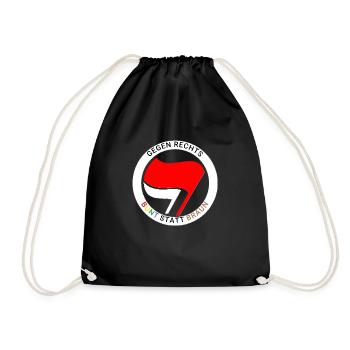 Antifa - Colorful instead of brown - white ring - Drawstring Bag - black - Front