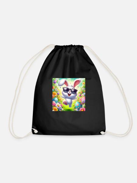 Happy Easter Bunny - Drawstring Bag - black
