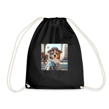 Dog LA hipster - Turnbeutel - Schwarz - Vorne