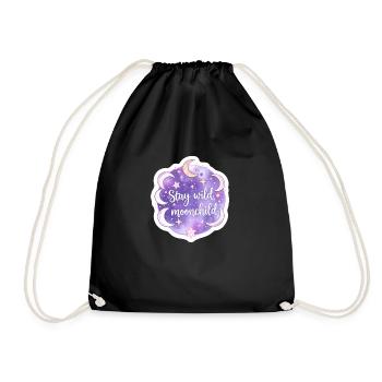 Mystical Moonchild Celestial Boho Astrology - Drawstring Bag - black - Front