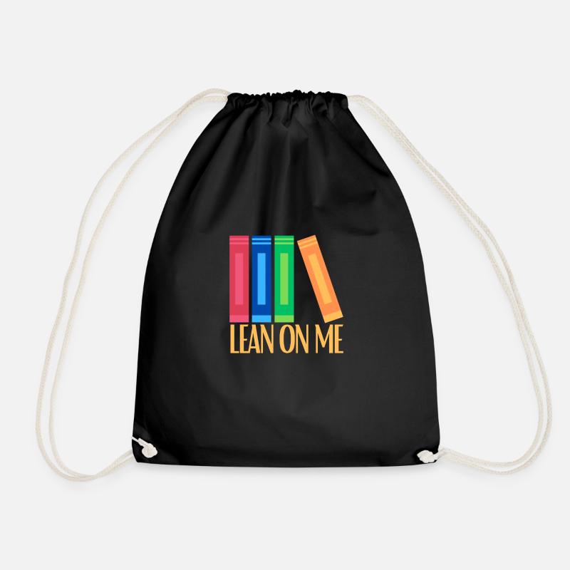 "Lean On Me" - A Colorful Invitation to Support. - Drawstring Bag - black