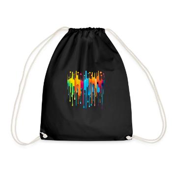 Regenbogen - Turnbeutel - Schwarz - Vorne