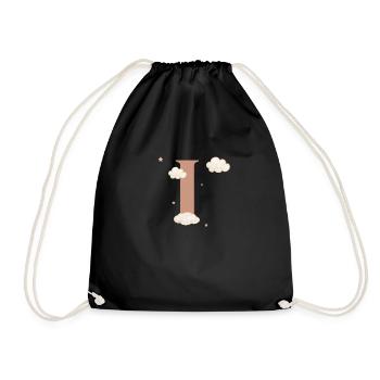 Lettre i nuages étoiles - Sac de sport léger - noir - Devant