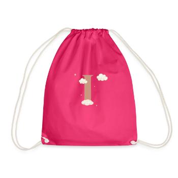 Buchstabe i bewölkt Sterne - Turnbeutel - Fuchsia - Vorne