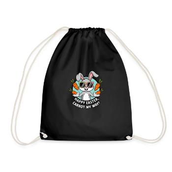 Happy Easter, Carrot My Way! - Drawstring Bag - black - Front