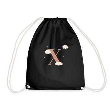 Lettre x nuages étoiles - Sac de sport léger - noir - Devant