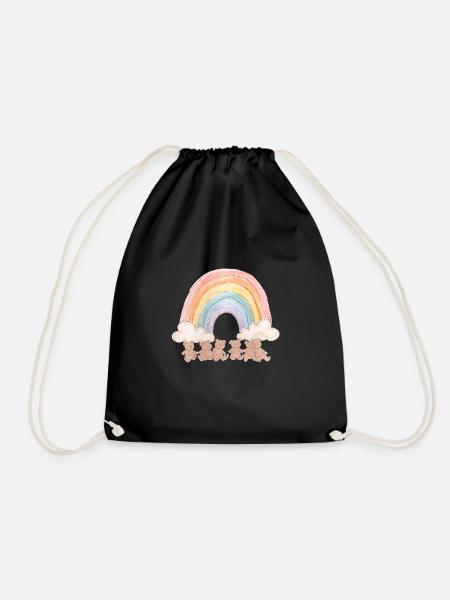 Regenbogen-Bären - Turnbeutel - Schwarz