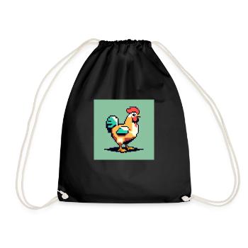 Un vilain poulet en pixel art rétro - Sac de sport léger - noir - Devant