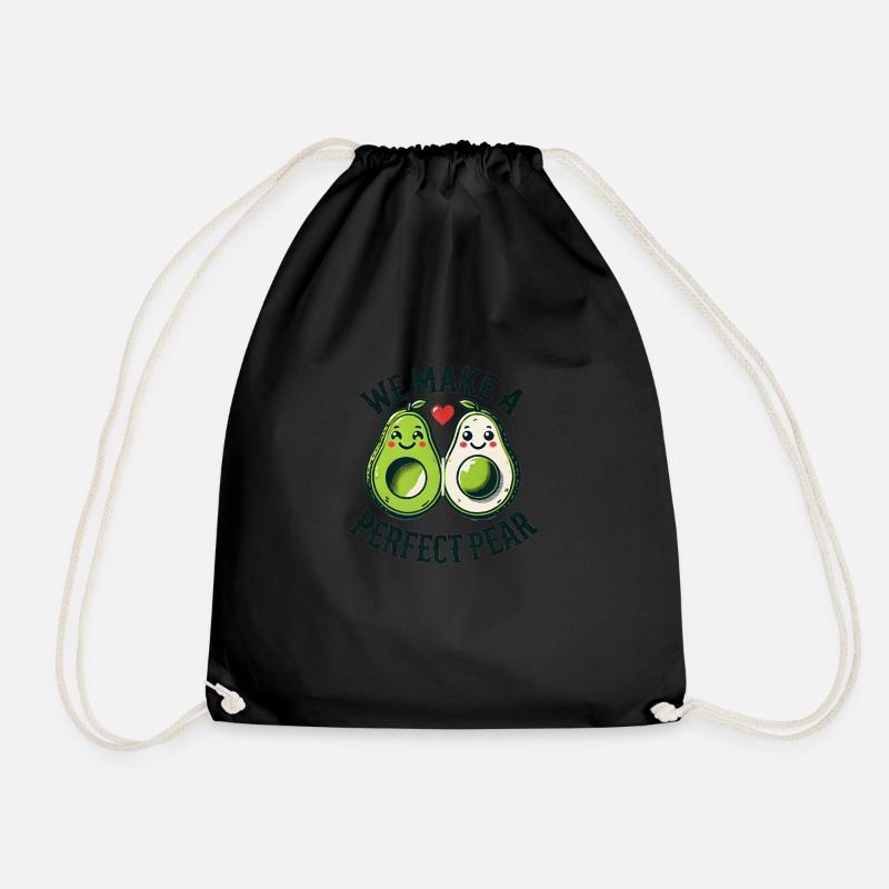 We Make a Perfect Pair – Avocado Love! - Drawstring Bag - black