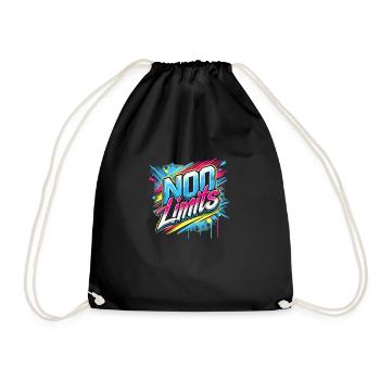 no Limets – Motivation 🎨 colorée - Sac de sport léger - noir - Devant