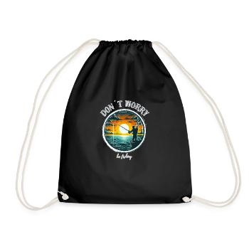 Don't Worry - Be Fishing - Drawstring Bag - black - Front