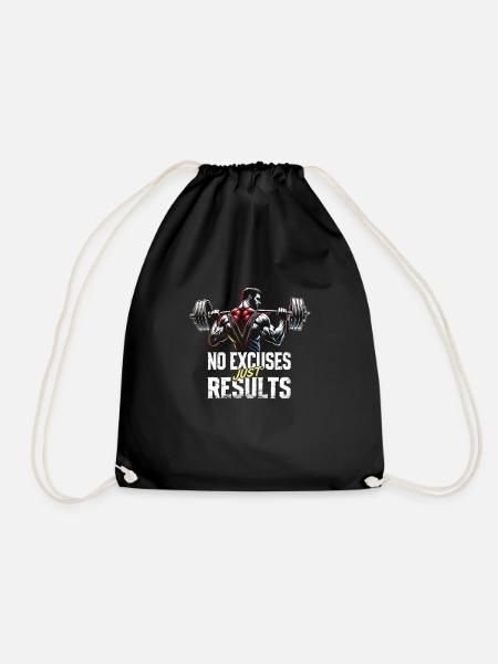 No Excuses, Just Results - Fitness Edition - Turnbeutel - Schwarz