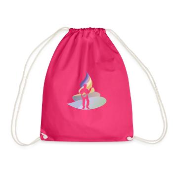 Banjo Folk - Drawstring Bag - fuchsia - Front