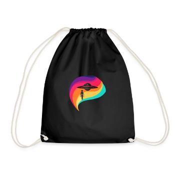 vaisseau spatial soucoupe spatiale - Sac de sport léger - noir - Devant