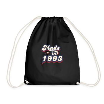 Hergestellt im Jahr 1993 Retro - Turnbeutel - Schwarz - Vorne