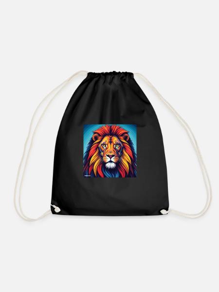 Lion Gemini - Drawstring Bag - black