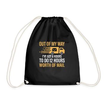 Out Of My Way I've Got 8 Hours To Do Mailman Posta - Drawstring Bag - black - Front
