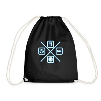 The life cycle of a handball player, Handball - Drawstring Bag - black - Front