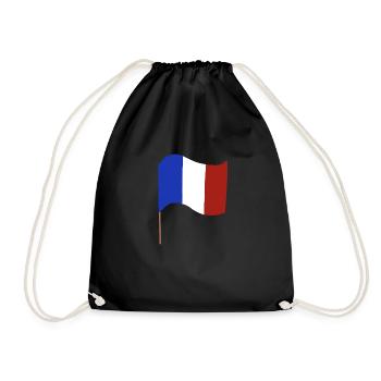 french flag - Drawstring Bag - black - Front