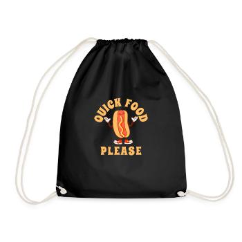 Hot Dogs Fast Food Food Gift Gift Idea - Drawstring Bag - black - Front