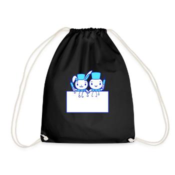 Bunny Bird Chick Doctor Syringe Team 2 Friends Crew - Drawstring Bag - black - Front