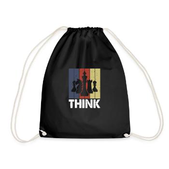 Think Retro Chess Player Geschenk Schach Sport - Turnbeutel - Schwarz - Vorne