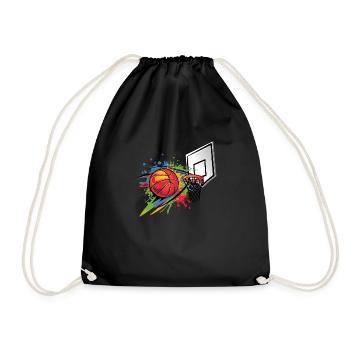 Bunte Basketball Tie Dye Farbe Splash Hoop Net - Turnbeutel - Schwarz - Vorne
