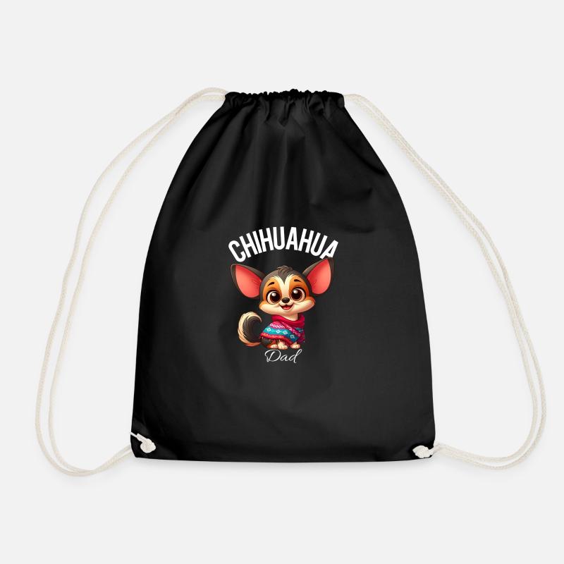 Chihuahua DAD 2 - Drawstring Bag - black