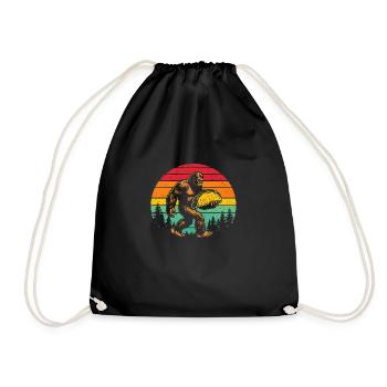 Bigfoot Sasquatch Taco Mexican Food - Drawstring Bag - black - Front