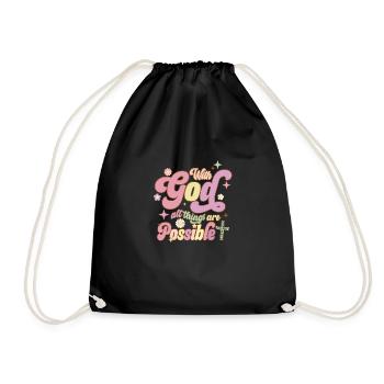 Tout est possible avec Dieu - Sac de sport léger - noir - Devant