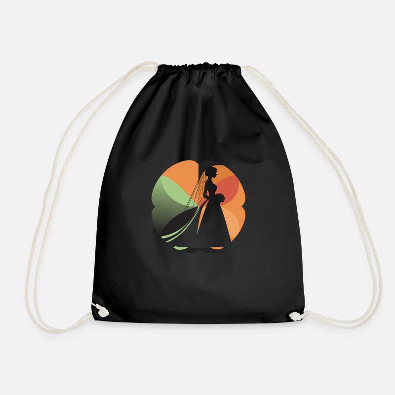 Wedding Wedding Dress - Drawstring Bag - black