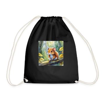 Forest dwellers hazel vole - Drawstring Bag - black - Front