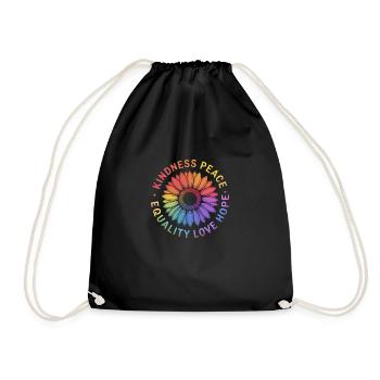 Sonnenblume Gay Pride Month Regenbogen LGBT LGBTQ+ - Turnbeutel - Schwarz - Vorne