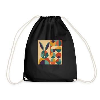 Easter Bunny No.08 - Drawstring Bag - black - Front