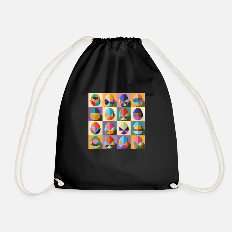 Easter Eggs Design No.11 - Drawstring Bag - black